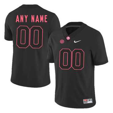 Mens Alabama Crimson Tide Black Customized College Football Jersey->customized ncaa jersey->Custom Jersey